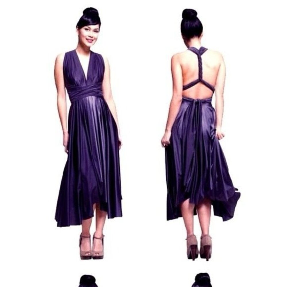 Butter by Nadia purple Wrap Dress Long One size